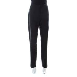 Pre Owned Sonia Rykiel Black Cotton Belted Pant Suit L