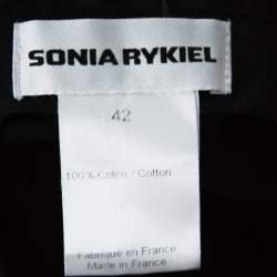 Pre Owned Sonia Rykiel Black Cotton Belted Pant Suit L