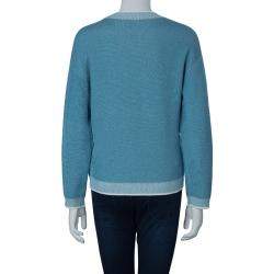 Pre Owned Sonia Rykiel Blue Shimmer Sweater S