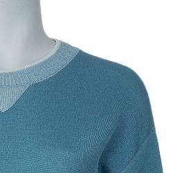Pre Owned Sonia Rykiel Blue Shimmer Sweater S