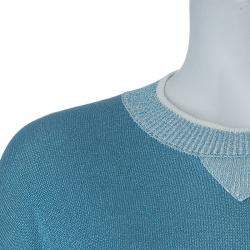 Pre Owned Sonia Rykiel Blue Shimmer Sweater S