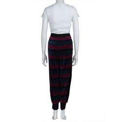 Sonia Rykiel Multicolor Striped Velvet Jogger Pants XL