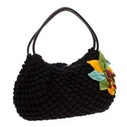 Sonia Rykiel Multicolor Floral Crochet Hobo