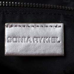 Sonia Rykiel Grey/Black Textured Fabric Hobo
