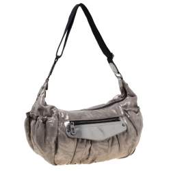 Sonia Rykiel Grey/Black Textured Fabric Hobo