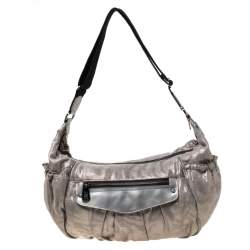 Sonia Rykiel Grey/Black Textured Fabric Hobo
