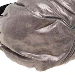 Sonia Rykiel Grey/Black Textured Fabric Hobo