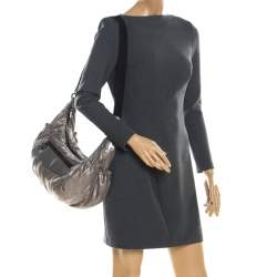 Sonia Rykiel Grey/Black Textured Fabric Hobo