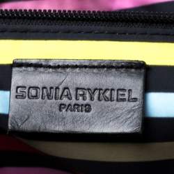 Sonia Rykiel Black Nylon Drawstring Shoulder Bag