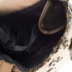 Sonia Rykiel Gold Sequin and Fabric Shoulder Bag