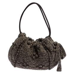 Pre Owned Sonia Rykiel Beige Tweed Hobo