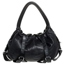 Pre Owned  Sonia Rykiel Black Leather Studded Shoulder Bag