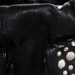 Pre Owned  Sonia Rykiel Black Leather Studded Shoulder Bag