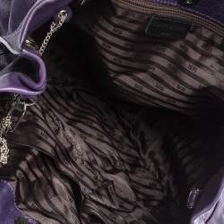 Pre Owned Sonia Rykiel Purple Leather Drawstring Tote