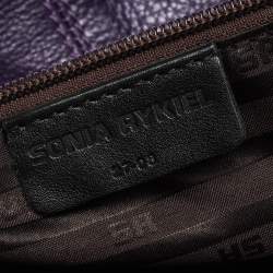 Pre Owned Sonia Rykiel Purple Leather Drawstring Tote