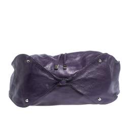 Pre Owned Sonia Rykiel Purple Leather Drawstring Tote