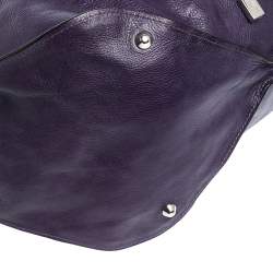 Pre Owned Sonia Rykiel Purple Leather Drawstring Tote