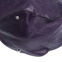 Pre Owned Sonia Rykiel Purple Leather Drawstring Tote