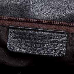 Pre Owned Sonia Rykiel Black Patent Leather Crystal Embellished Top Handle Bag