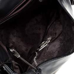 Pre Owned Sonia Rykiel Black Patent Leather Crystal Embellished Top Handle Bag