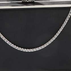 Pre Owned Sophia Webster Black/Silver Satin Clara Butterfly Box Chain Clutch