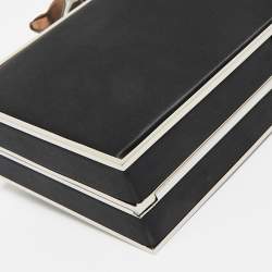 Pre Owned Sophia Webster Black/Silver Satin Clara Butterfly Box Chain Clutch