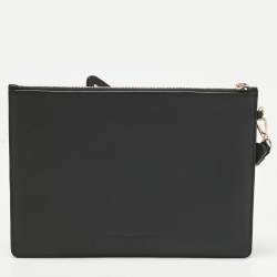 Pre Owned Sophia Webster Black Leather Flossy Butterfly Wristlet Clutch