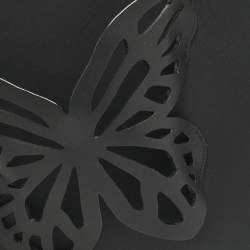 Pre Owned Sophia Webster Black Leather Flossy Butterfly Wristlet Clutch