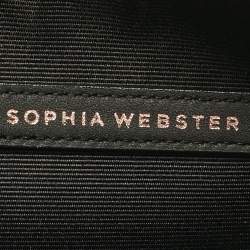 Pre Owned Sophia Webster Black Leather Flossy Butterfly Wristlet Clutch