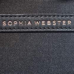 Pre Owned Sophia Webster Black Leather Butterfly Wristlet Clutch