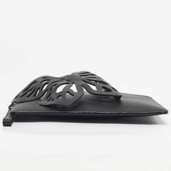 Pre Owned Sophia Webster Black Leather Butterfly Wristlet Clutch