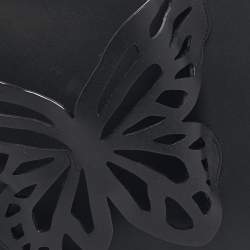 Pre Owned Sophia Webster Black Leather Butterfly Wristlet Clutch