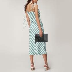 Pre Owned Sophia Webster Black Leather Butterfly Wristlet Clutch