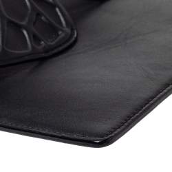 Pre Owned Sophia Webster Black Leather Butterfly Wristlet Pouch