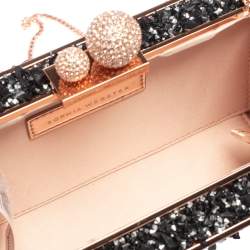 Sophia Webster Black Crystal Embellished Clara Box Clutch