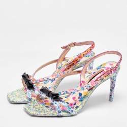 Sophia Webster Multicolor Satin and Patent Leather Laurellie Ankle Strap Sandals 39.5
