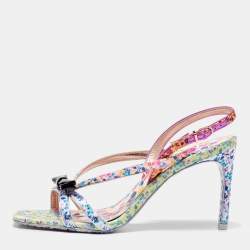 Sophia Webster Multicolor Satin and Patent Leather Laurellie Ankle Strap Sandals 39.5