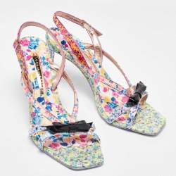 Sophia Webster Multicolor Satin and Patent Leather Laurellie Ankle Strap Sandals 39.5