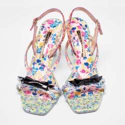 Sophia Webster Multicolor Satin and Patent Leather Laurellie Ankle Strap Sandals 39.5