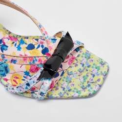 Sophia Webster Multicolor Satin and Patent Leather Laurellie Ankle Strap Sandals 39.5