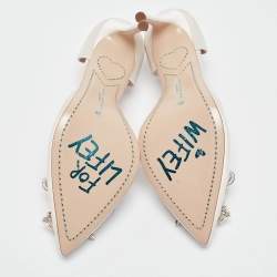 Pre Owned Sophia Webster Cream Satin Crystal Embellished D'orsay Pumps Size 39