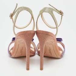 Sophia Webster Multicolor Lurex Fabric Andie Bow Sandals Size 38