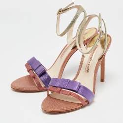 Sophia Webster Multicolor Lurex Fabric Andie Bow Sandals Size 38