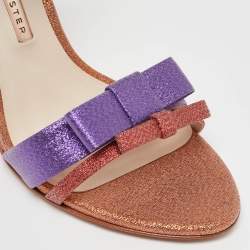 Sophia Webster Multicolor Lurex Fabric Andie Bow Sandals Size 38