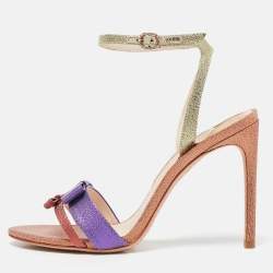 Sophia Webster Multicolor Lurex Fabric Andie Bow Sandals Size 38