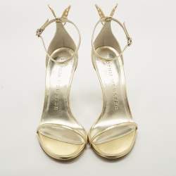 Sophia Webster Gold Leather Mariposa Ankle Strap Sandals Size 40