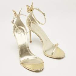 Sophia Webster Gold Leather Mariposa Ankle Strap Sandals Size 40