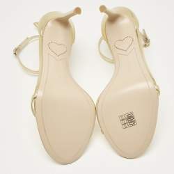 Sophia Webster Gold Leather Mariposa Ankle Strap Sandals Size 40