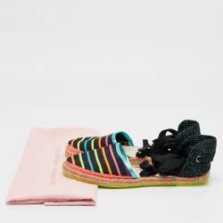 Sophia Webster Multicolor Fabric New Juana Ribbon Espadrille Flats Size 40