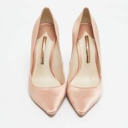 Pre Owned Sophia Webster Pink Satin Coco Crystal Pumps Size 37.5
